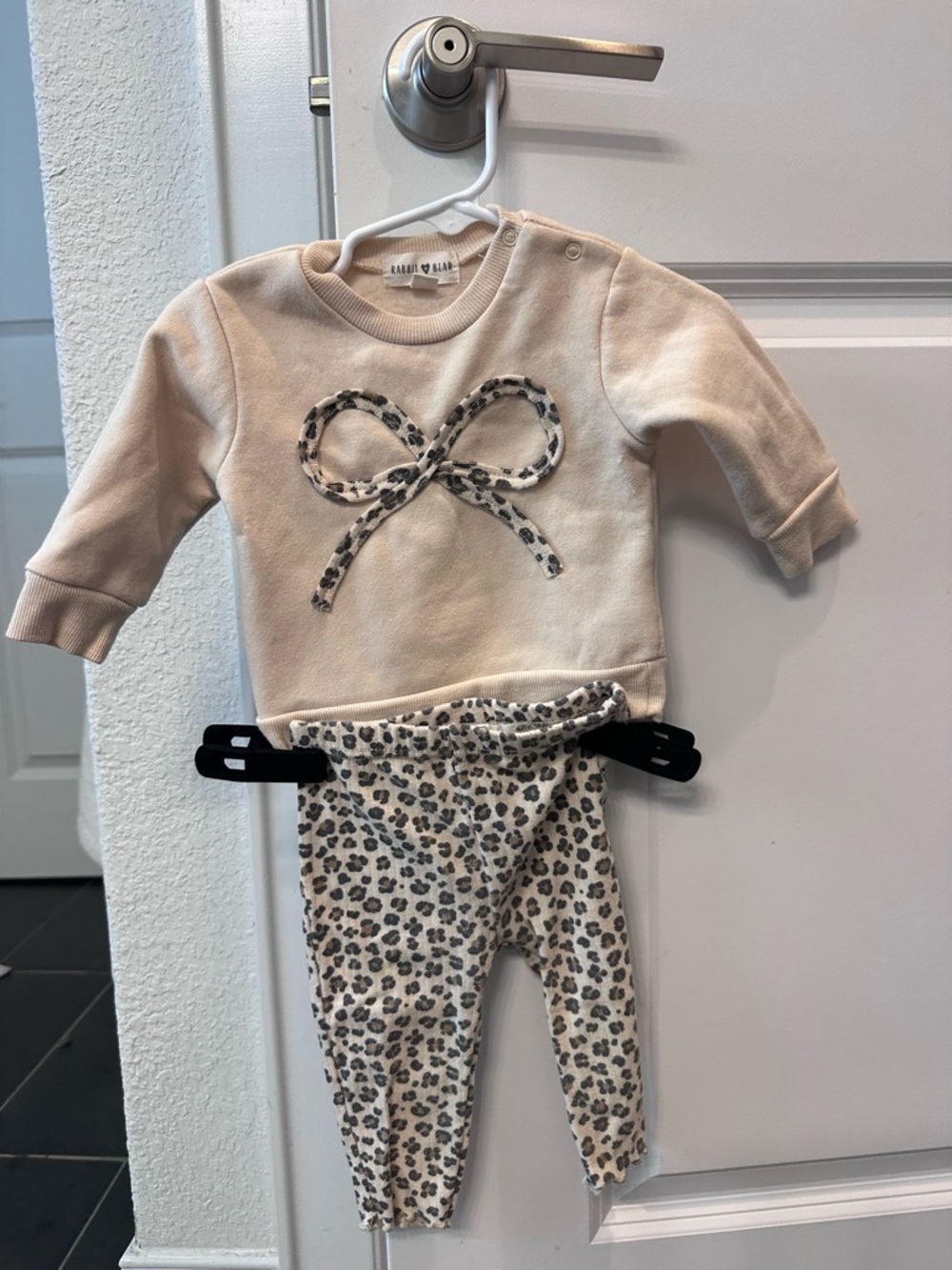 Rabbit & Bear Cream Bow-Accent Kids Matching Set